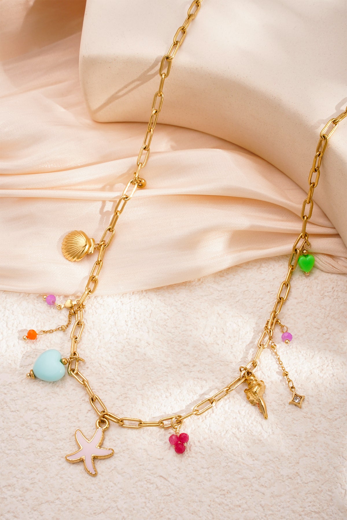 damen halskette seestern | 304s-edelstahl | goldfarbe
