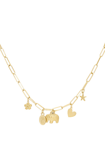 Damen Halskette Tier Anhänger | 304L-Edelstahl | Goldfarbe