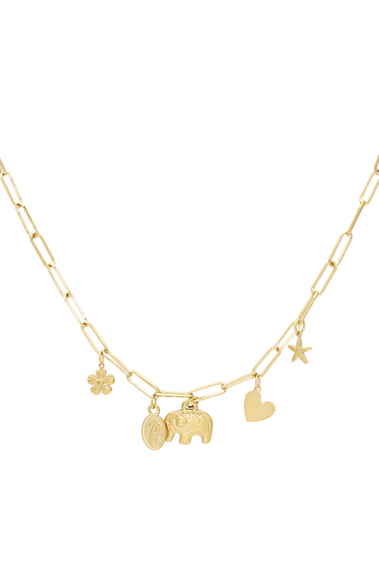 Damen Halskette Tier Anhänger | 304L-Edelstahl | Goldfarbe