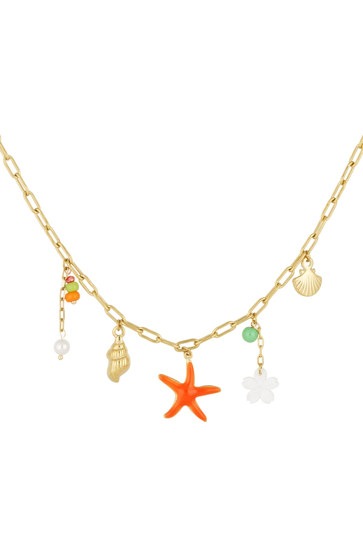 Damen Halskette Sommer Marine | Edelstahl | Goldfarbe