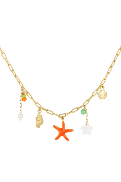 Damen Halskette Sommer Marine | Edelstahl | Goldfarbe