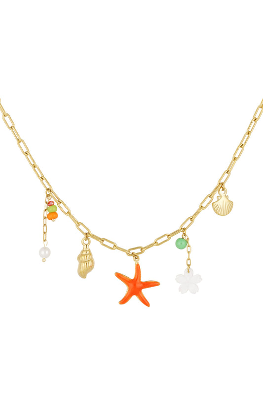 Damen Halskette Sommer Marine | Edelstahl | Goldfarbe