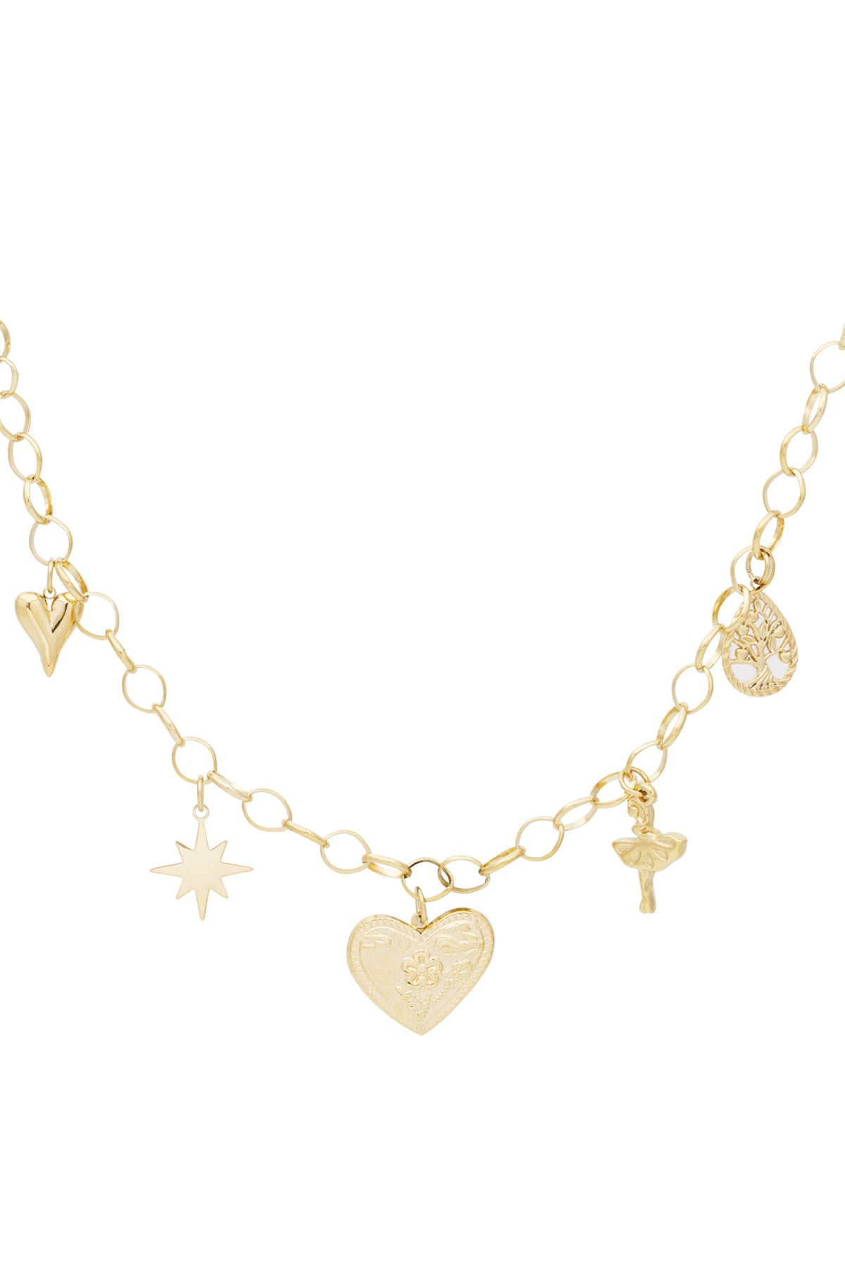 Damen Halskette Herz Funkelnd | Edelstahl | Goldfarbe & Silberfarbe