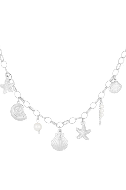 Damen Muschelkette Marine | Edelstahl | Goldfarbe & Silberfarbe