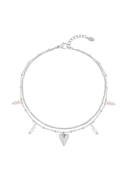 Damen Fußkette Liebes-Design | 304S-Edelstahl | Goldfarbe & Silberfarbe