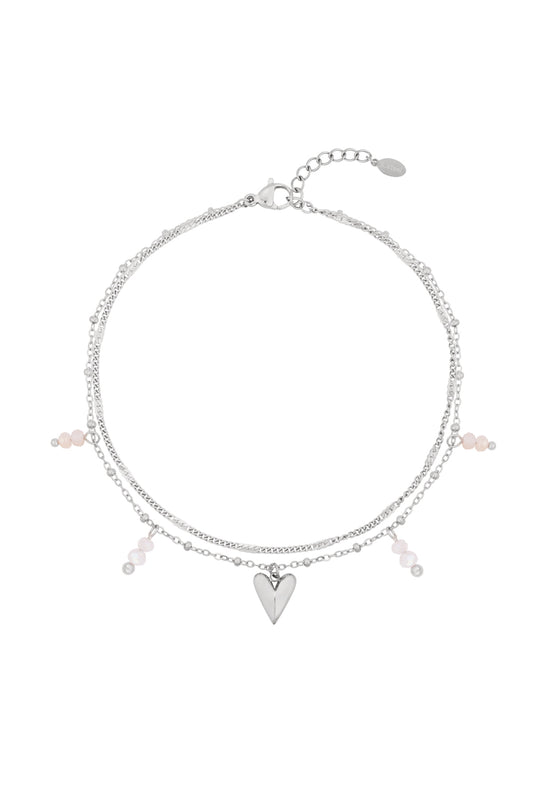 Damen Fußkette Liebes-Design | 304S-Edelstahl | Goldfarbe & Silberfarbe