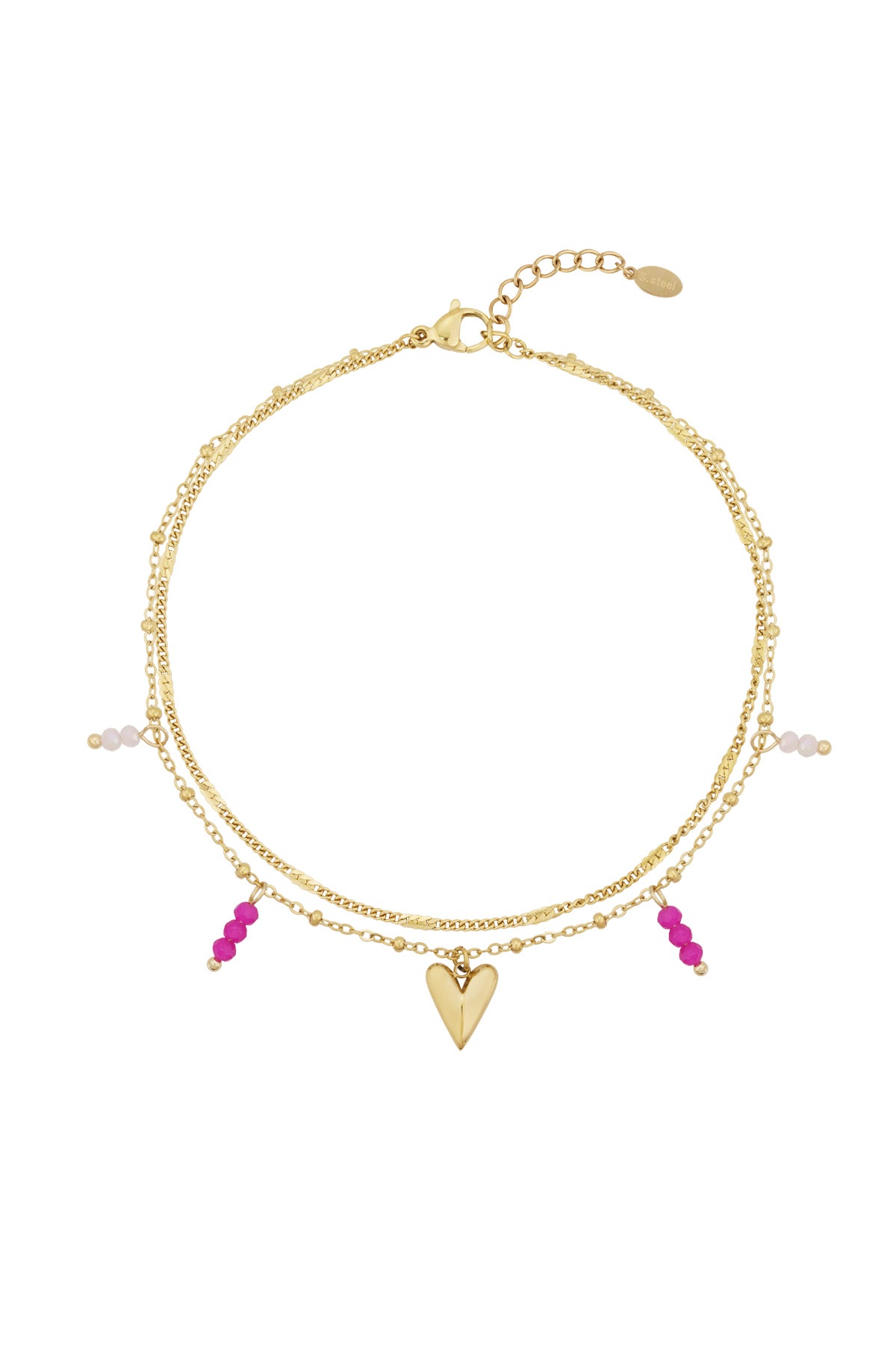 damen fußkette liebes-design | 304s-edelstahl | goldfarbe & silberfarbe