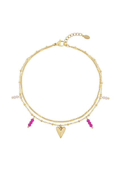 Damen Fußkette Liebes-Design | 304S-Edelstahl | Goldfarbe & Silberfarbe