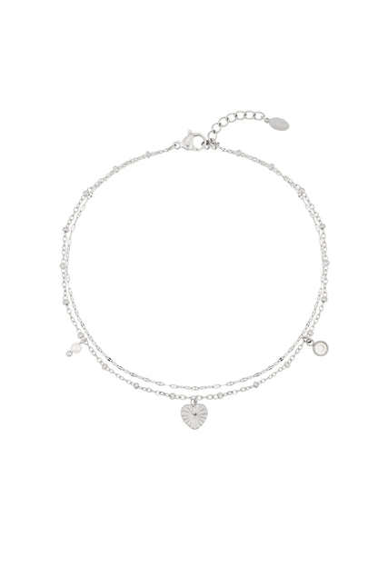 Damen Fußkette Love | 304S-Edelstahl | Goldfarbe & Silberfarbe