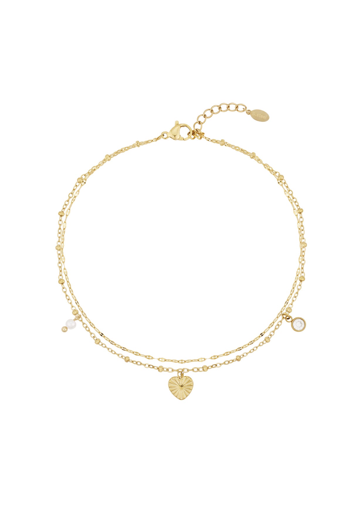 Damen Fußkette Love | 304S-Edelstahl | Goldfarbe & Silberfarbe