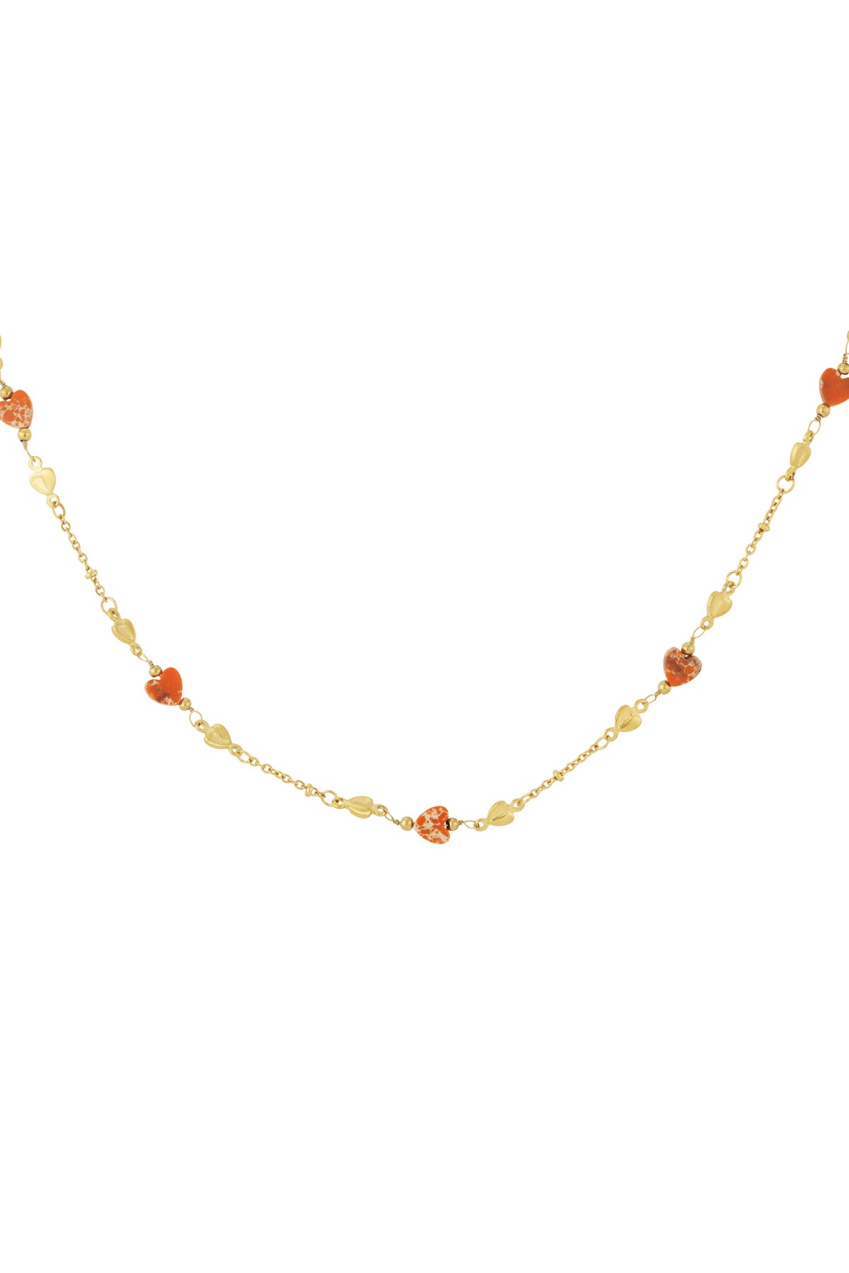 damen halskette embrace the love herz | edelstahl | orange & grün