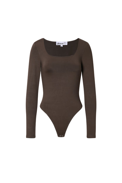 Strick-Nylon-Shapewear-Bodysuit Basis Einfarbig