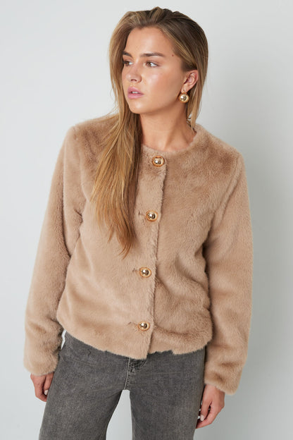 Damen Jacke Vollton Herbst | Polyester | Brauntöne