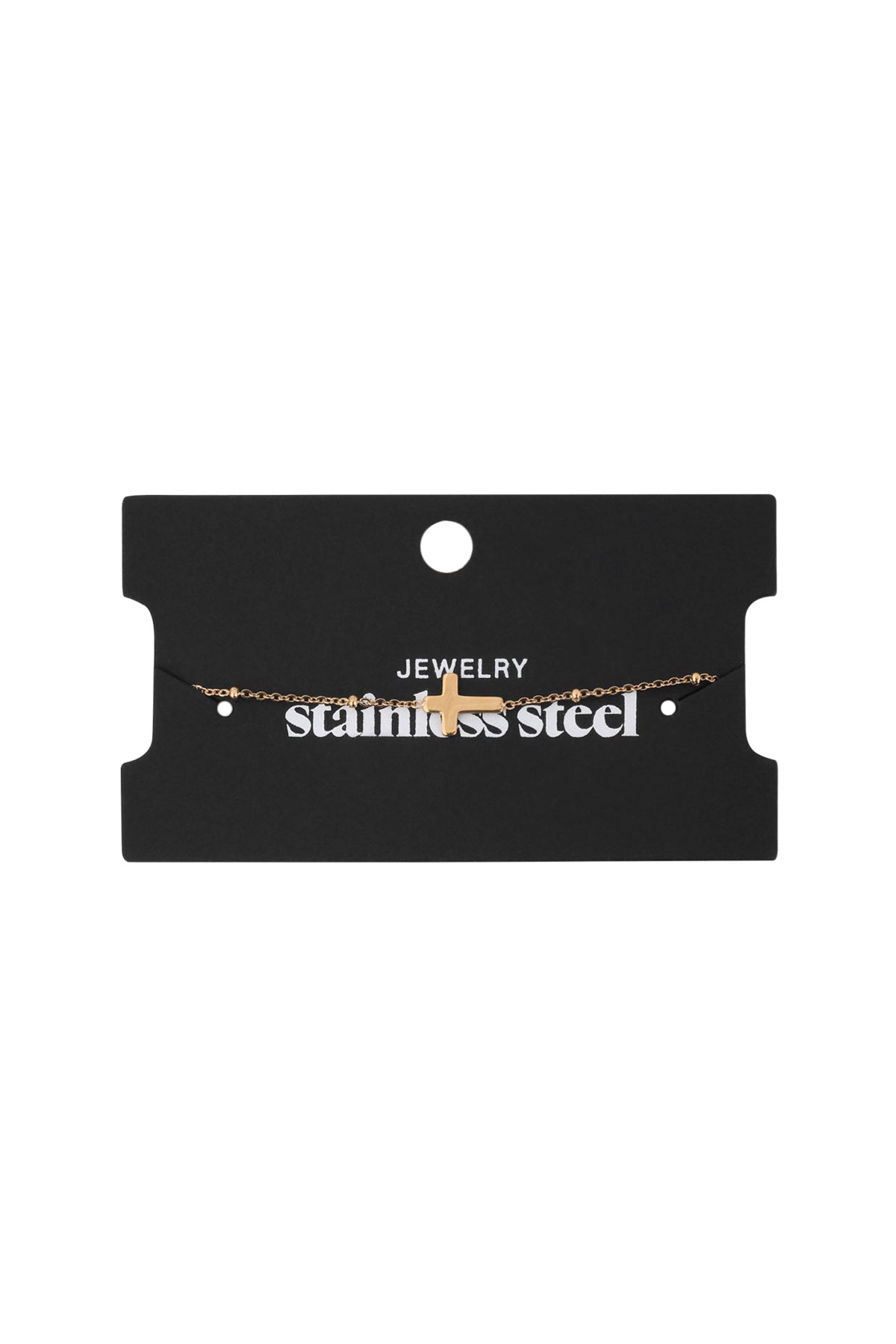 damen fußkette kreuz anhänger | edelstahl | silberfarbe & goldfarbe
