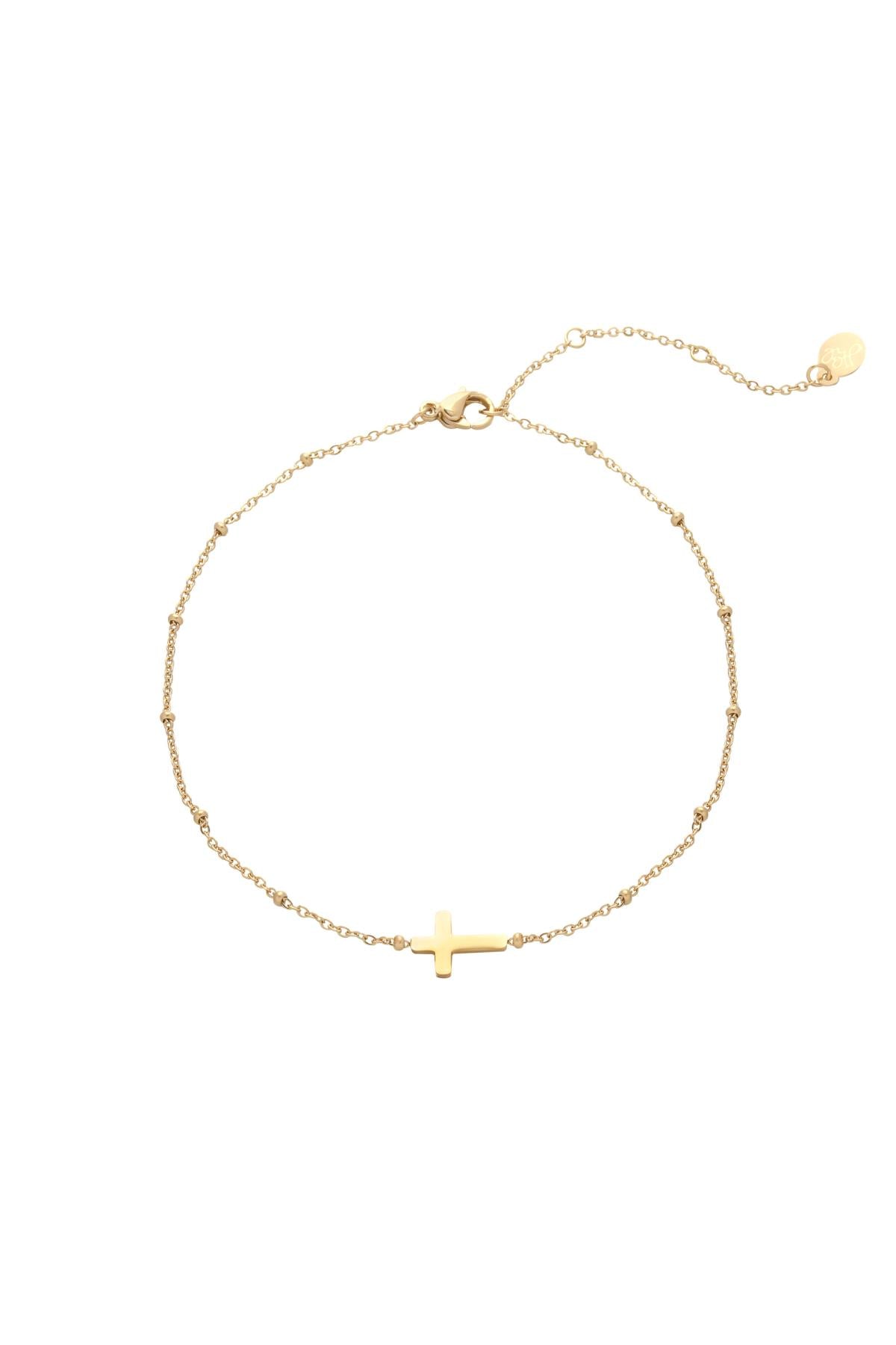 damen fußkette kreuz anhänger | edelstahl | silberfarbe & goldfarbe
