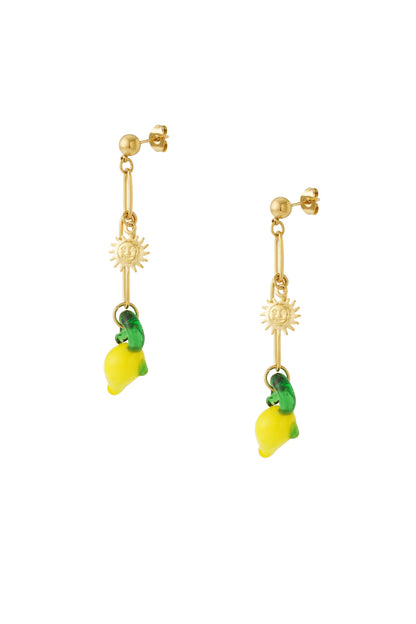 Damen Ohrringe Zitronensonne 14K | Edelstahl vergoldet | Goldfarbe