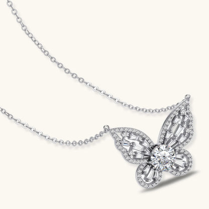 Papillon Halskette – Moissanit, 925er Silber – Ansicht 2