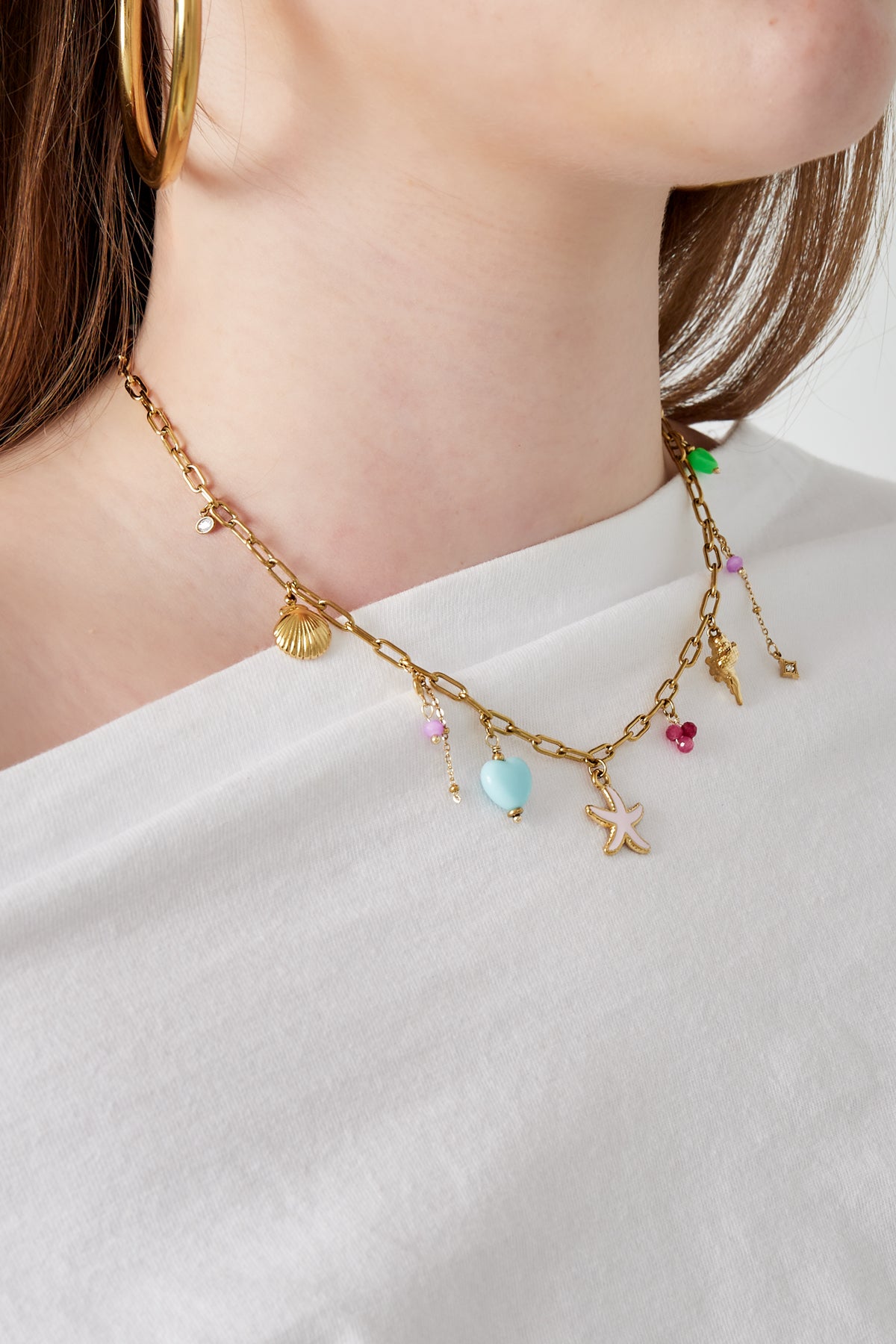 Damen Halskette Seestern | 304S-Edelstahl | Goldfarbe