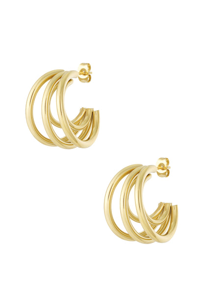 Damen Creolen Geometrisch | Edelstahl | Goldfarbe & Silberfarbe