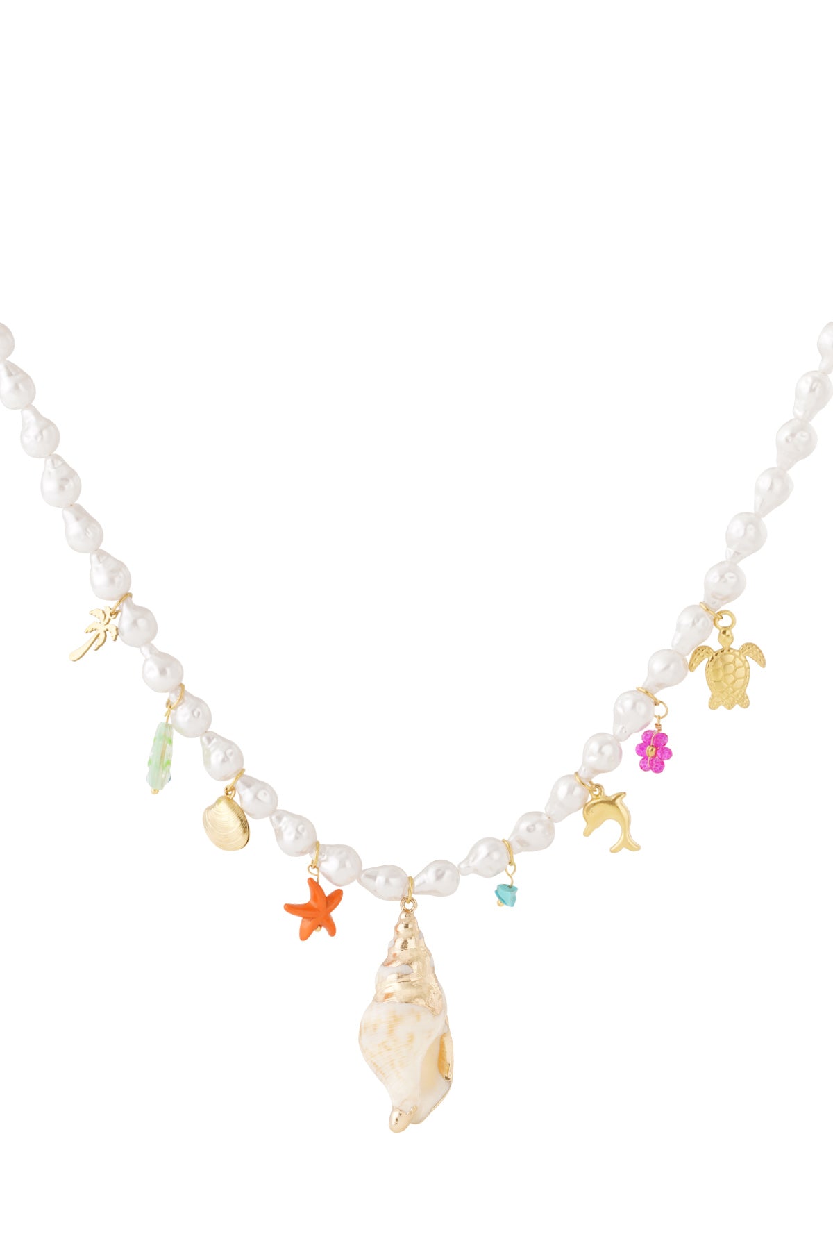 Damen Halskette Strand Charms Marine | Edelstahl | Weiss