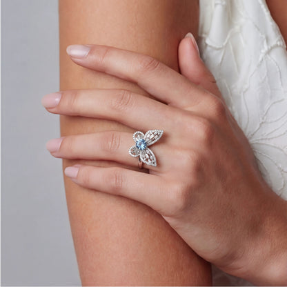 Azzurra Ring – Moissanit, 925er Silber