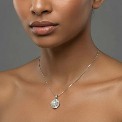 Valentina Halskette – Perle, 925er Silber