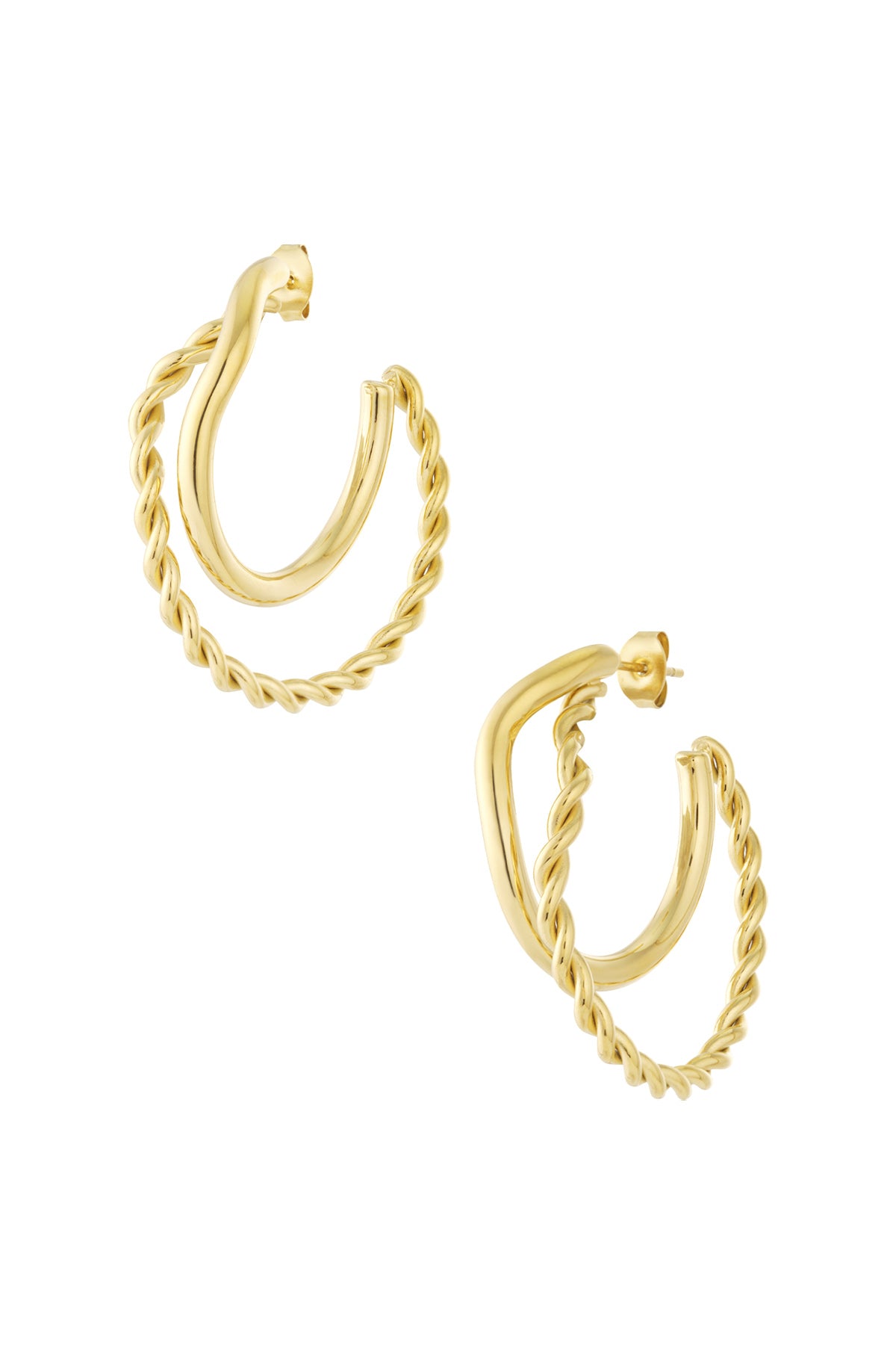 damen creolen geflochten | edelstahl | gold & silber
