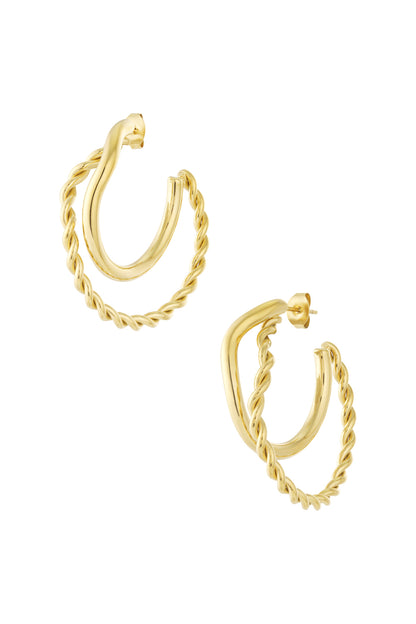 Damen Creolen Geflochten | Edelstahl | Gold & Silber
