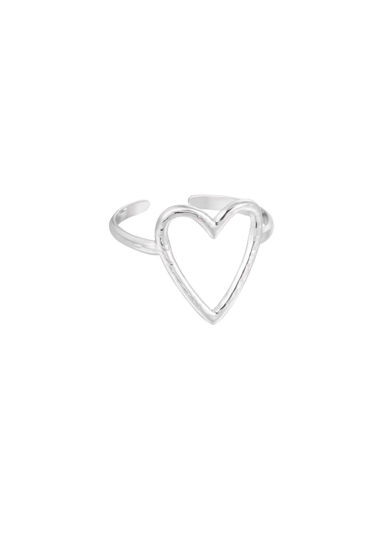 Damen Ring Herz Verstellbar | Edelstahl | Goldfarbe & Silberfarbe