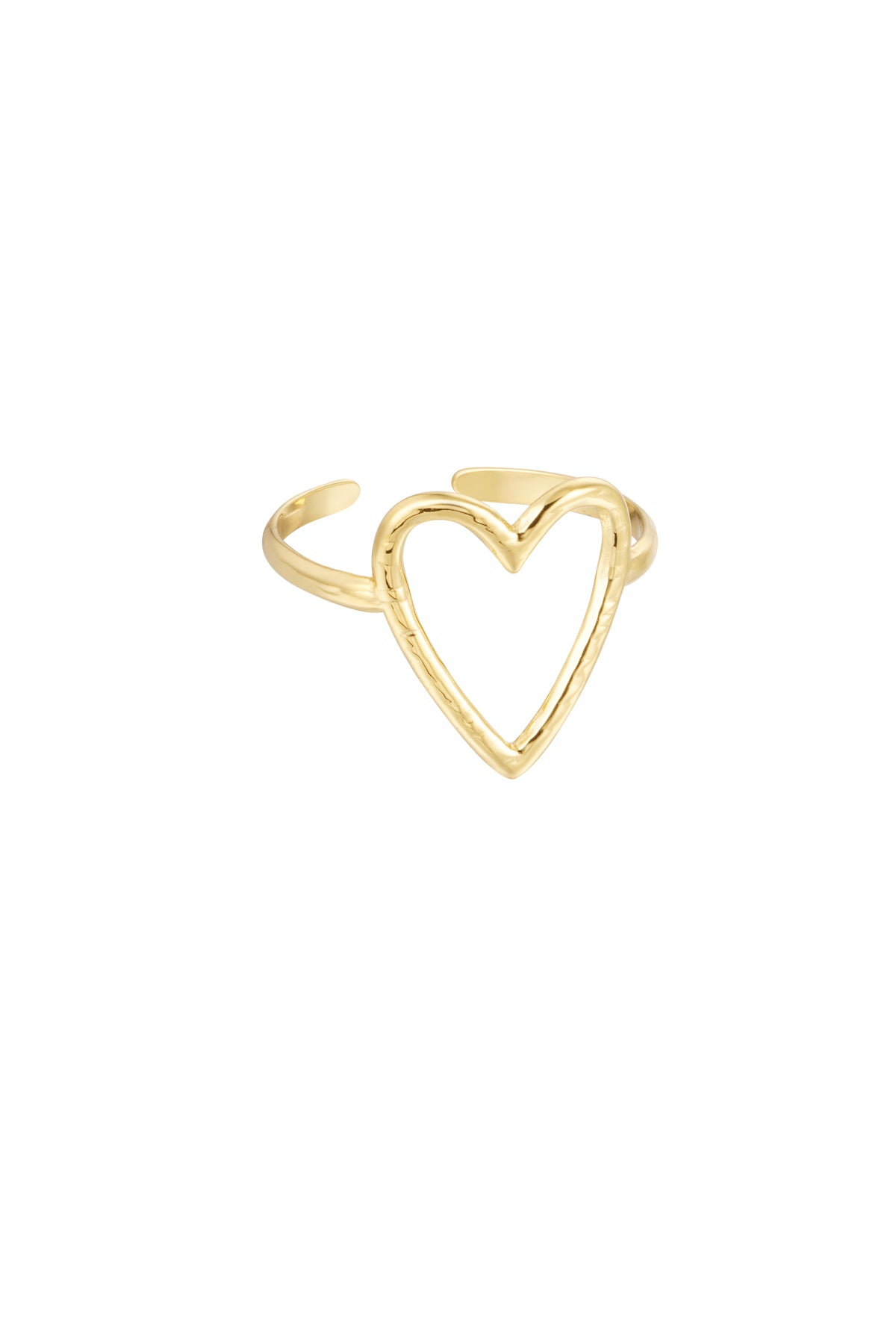 Damen Ring Herz Verstellbar | Edelstahl | Goldfarbe & Silberfarbe