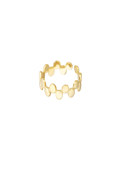Damen Ring Mehrfachkreise | Edelstahl | Goldfarbe