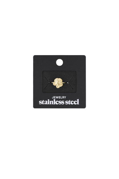 Damen Ring Blume Luxus | Edelstahl | Goldfarbe