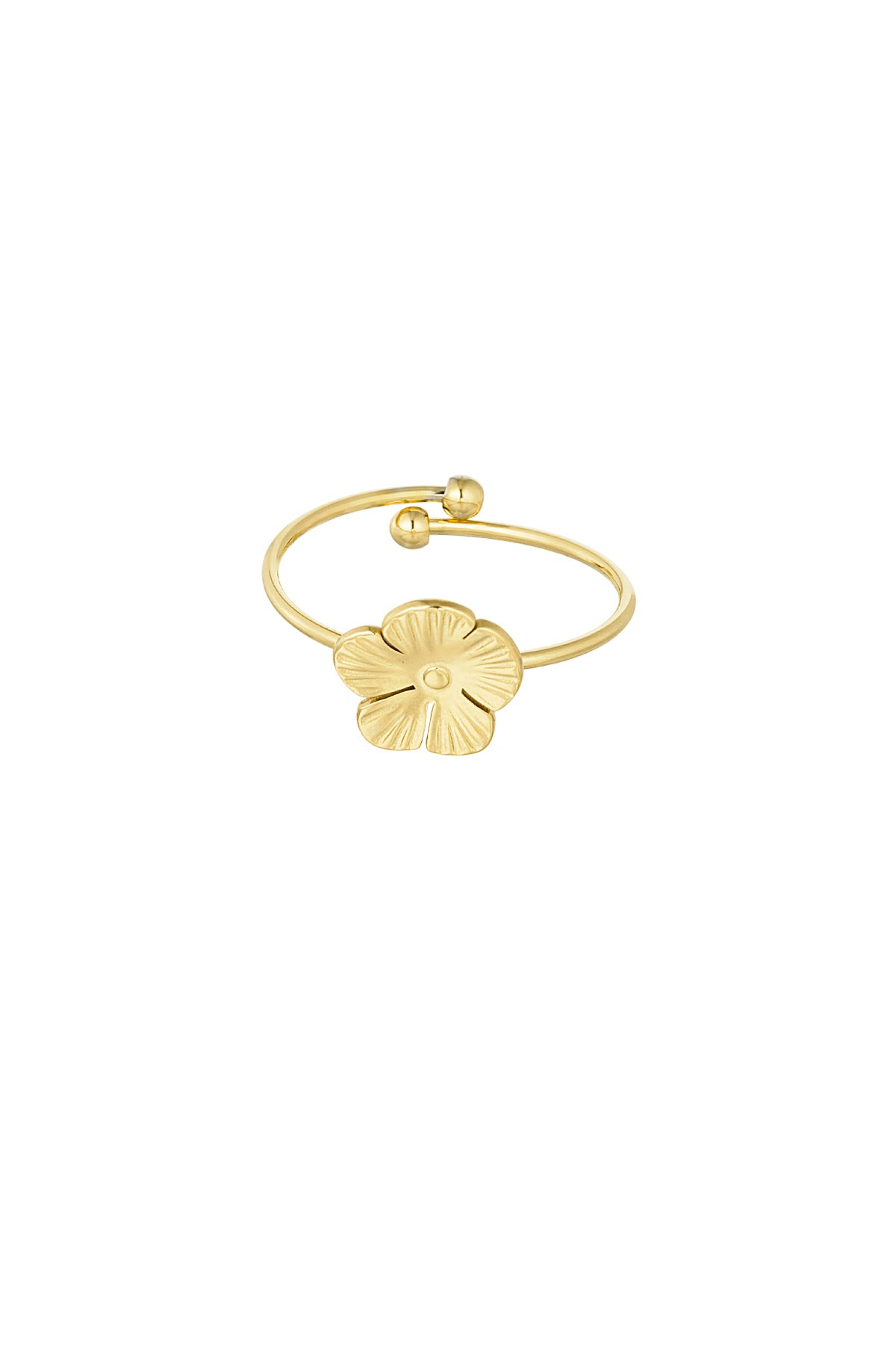 damen ring blume luxus | edelstahl | goldfarbe