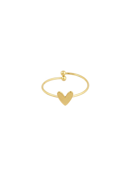 Damen Ring Liebe Schlicht | Edelstahl | Goldfarbe