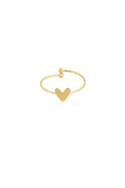Damen Ring Liebe Schlicht | Edelstahl | Goldfarbe