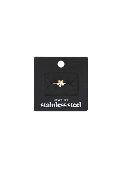 Damen Ring Blume | Edelstahl | Goldfarbe