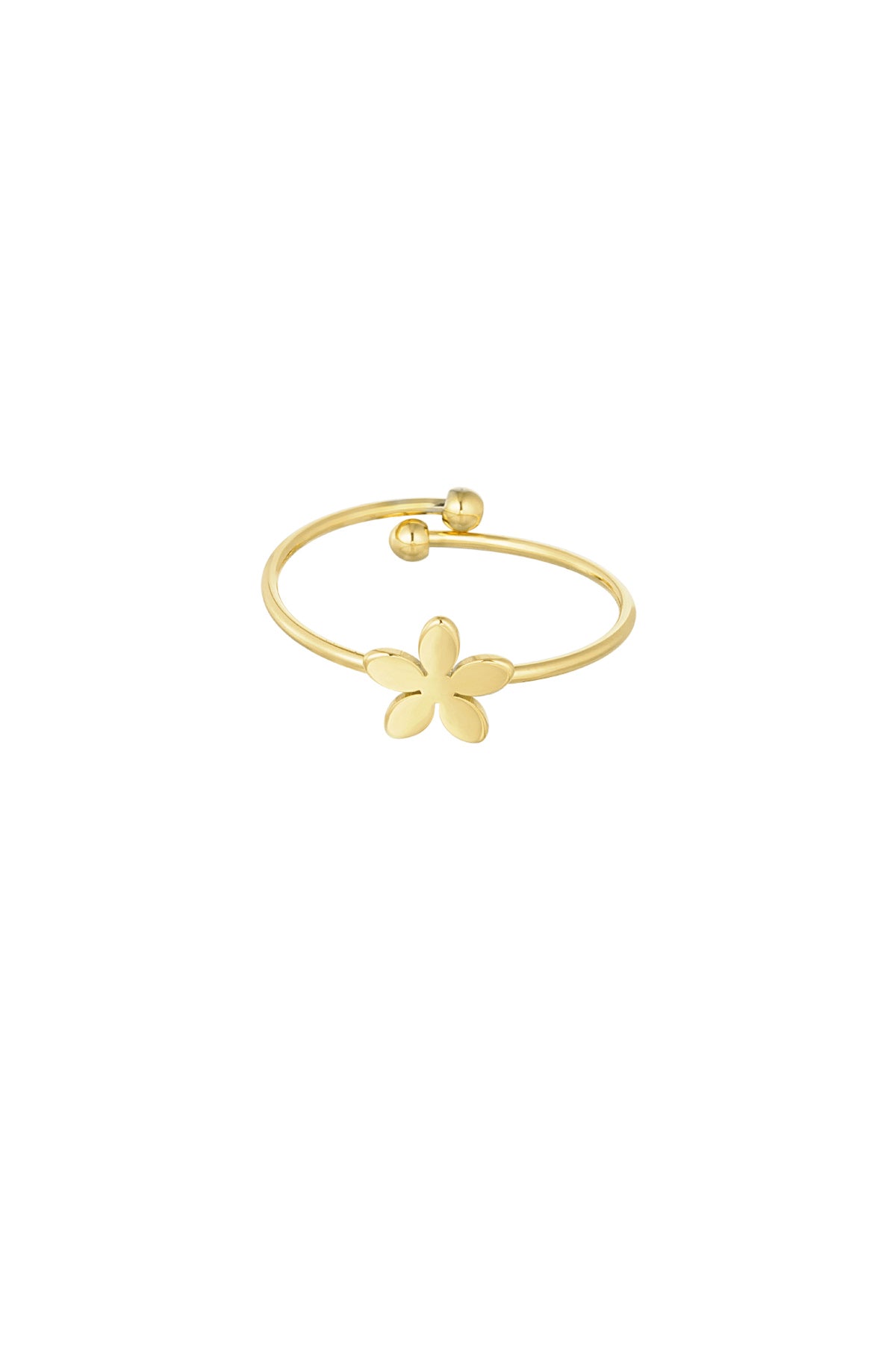 Damen Ring Blume | Edelstahl | Goldfarbe