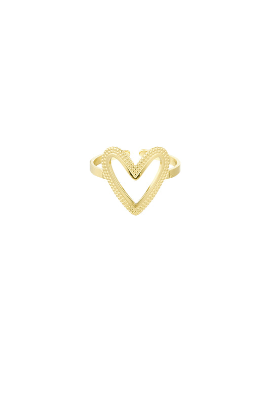 Damen Ring Ewige Liebe Herz | Edelstahl | Goldfarbe & Silberfarbe