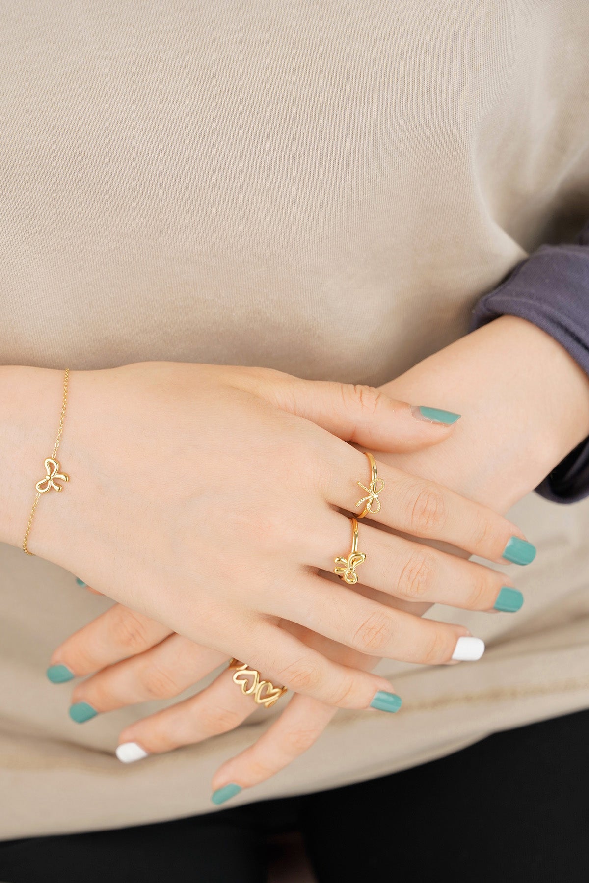 Damen Ring Glanz | 316L-Edelstahl | Goldfarbe & Silberfarbe