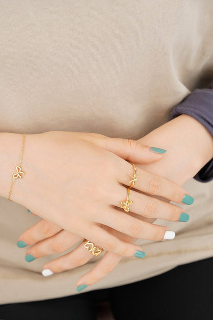 Damen Ring Glanz | 316L-Edelstahl | Goldfarbe & Silberfarbe