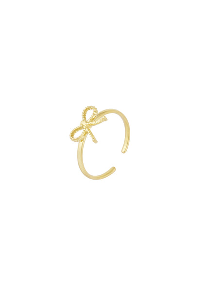 Damen Ring Schleife Basic | Edelstahl | Goldfarbe