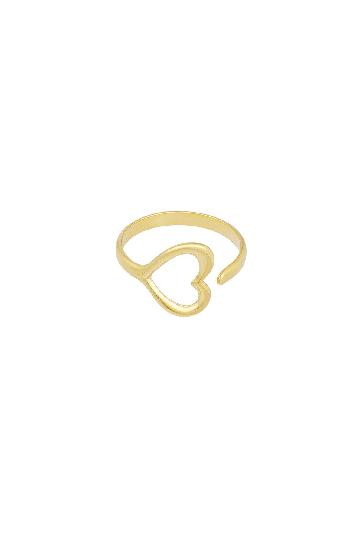 damen ring herz verkehrt | edelstahl | goldfarbe & silberfarbe