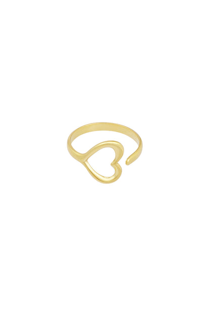 Damen Ring Herz Verkehrt | Edelstahl | Goldfarbe & Silberfarbe