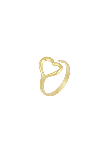Damen Ring Herz Verkehrt | Edelstahl | Goldfarbe & Silberfarbe