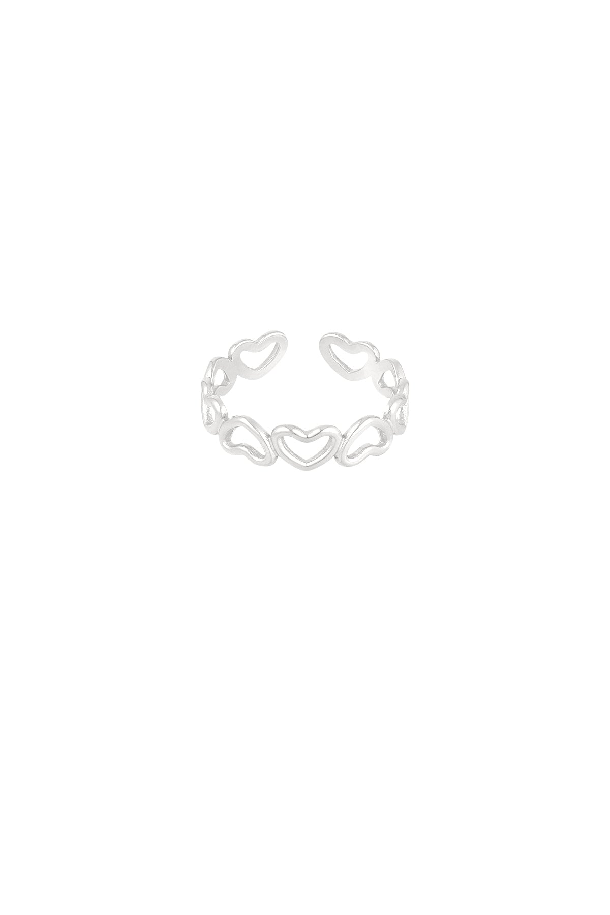 damen ring herzform vergoldet | edelstahl | goldfarbe & silberfarbe