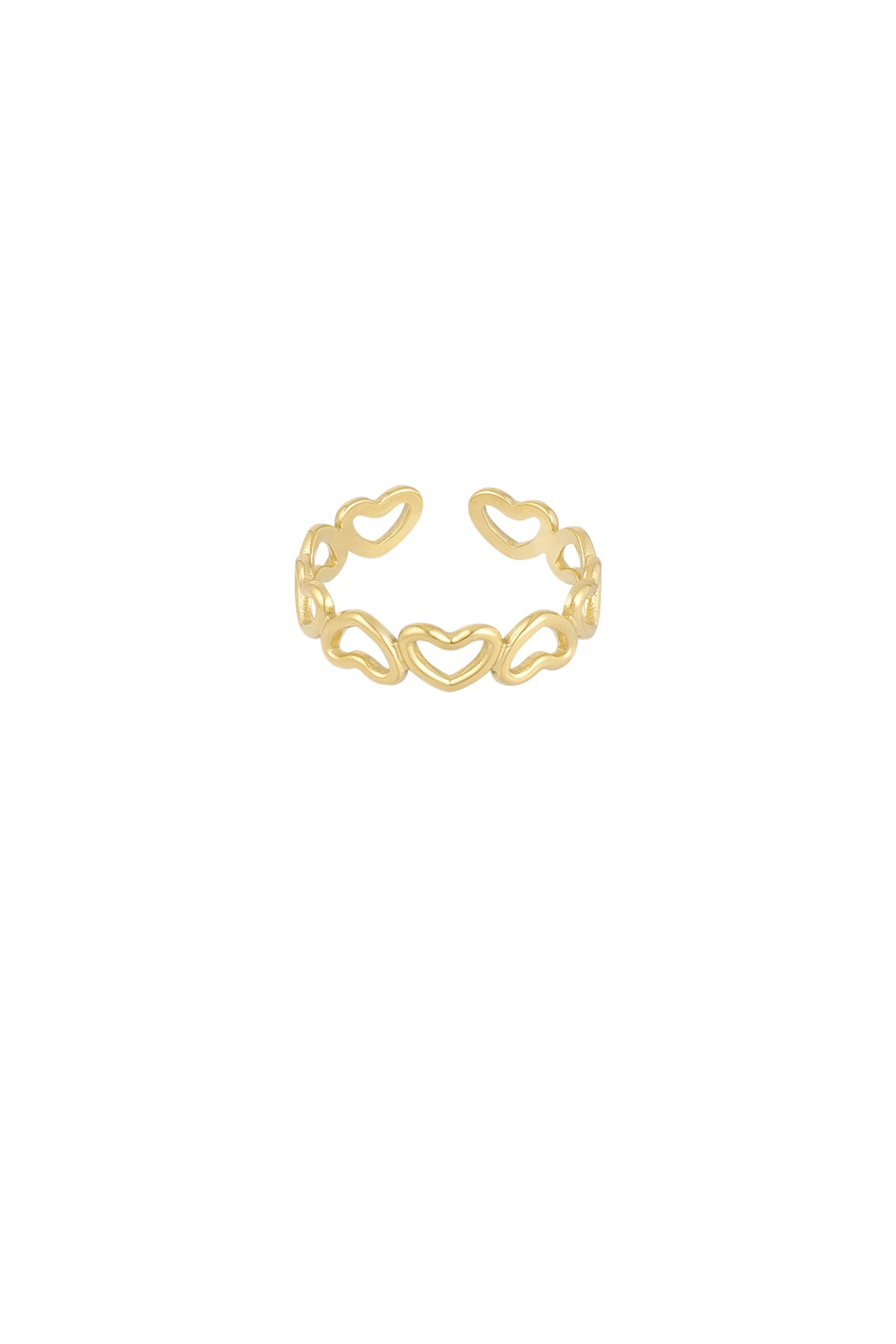 Damen Ring Herzform Vergoldet | Edelstahl | Goldfarbe & Silberfarbe