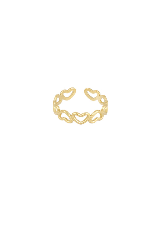 Damen Ring Herzform Vergoldet | Edelstahl | Goldfarbe & Silberfarbe