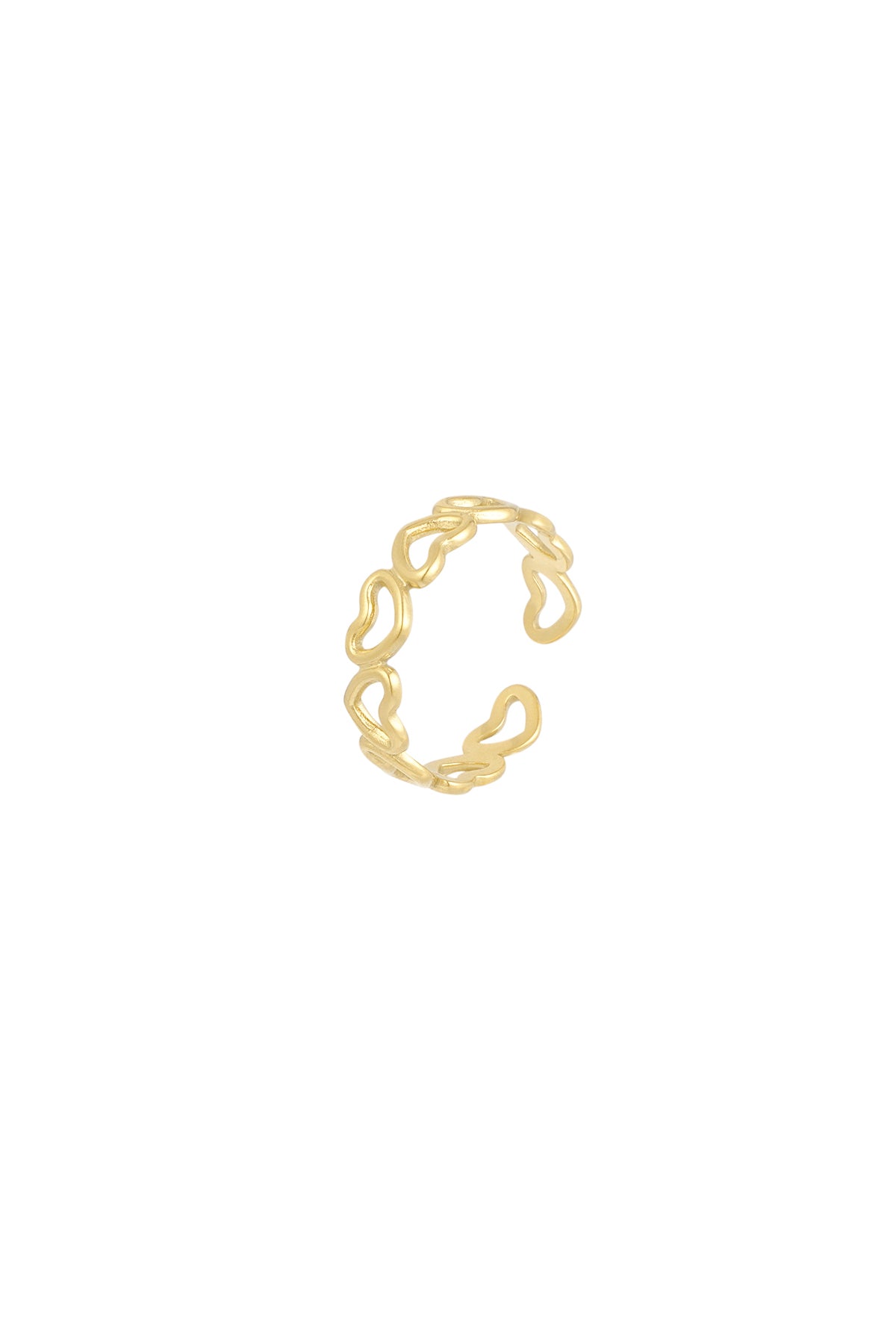 damen ring herzform vergoldet | edelstahl | goldfarbe & silberfarbe
