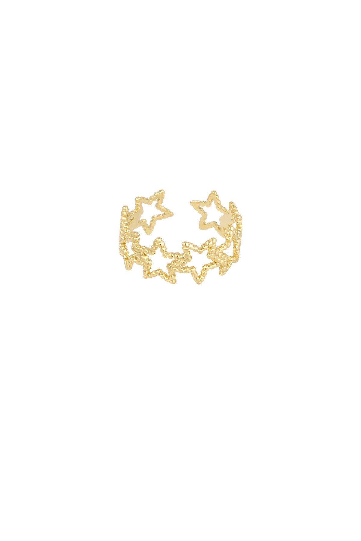 Damen Ring Sternenmuster | Edelstahl | Goldfarbe & Silberfarbe