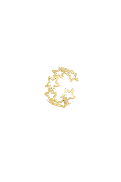 Damen Ring Sternenmuster | Edelstahl | Goldfarbe & Silberfarbe